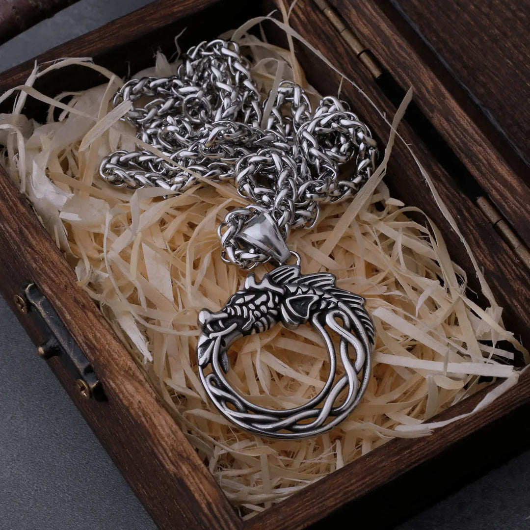 WorldNorse Dragon Pendant Viking Self Devourer Necklace