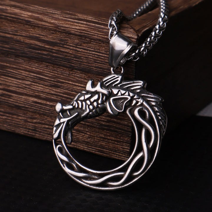 WorldNorse Dragon Pendant Viking Self Devourer Necklace