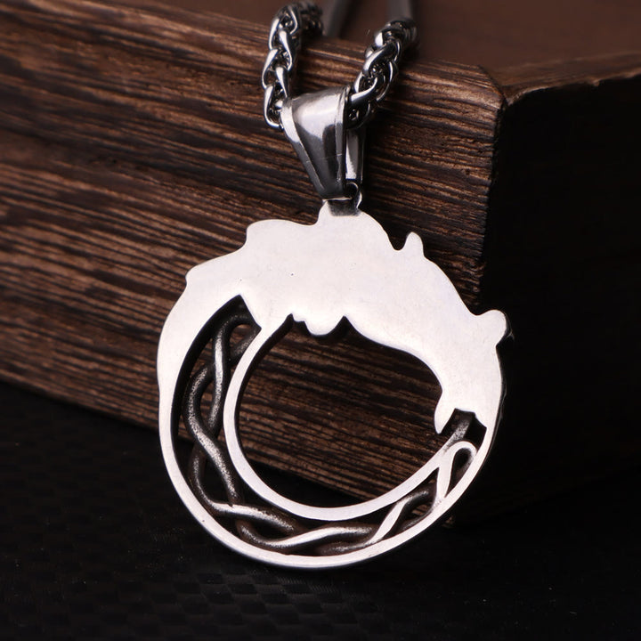 WorldNorse Dragon Pendant Viking Self Devourer Necklace
