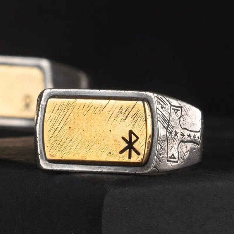 WorldNorse Handcrafted 925 Silver Blessings Of The Runes Ring - Love - NO THANKS - image 0