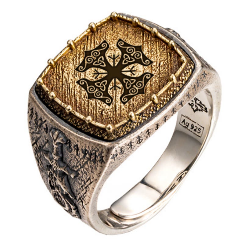 WorldNorse 925 Sterling Silver Valknut Viking Symbols Ring - Mjolnir - AU Size Y（US 12） - image 11