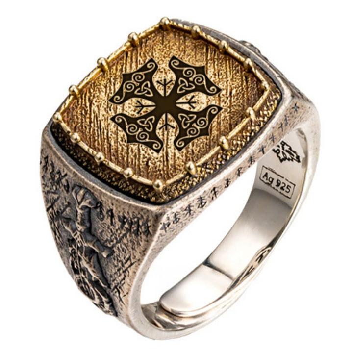 WorldNorse 925 Sterling Silver Valknut Viking Symbols Ring - Mjolnir - AU Size Y（US 12） - image 11