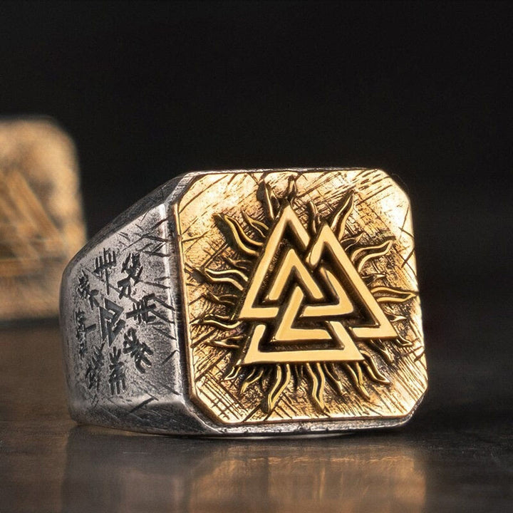 WorldNorse Handcrafted 925 Silver Valknut Viking Ring - AU Size Y（US 12） - NO THANKS - image 0