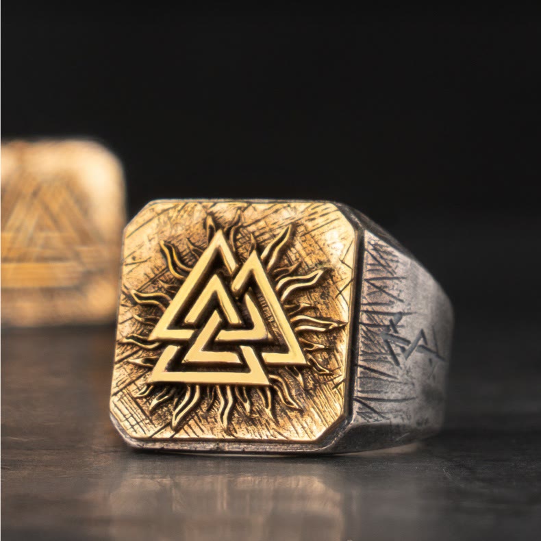 WorldNorse 925 Sterling Silver Valknut Viking Ring - image 2