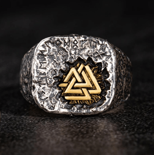 WorldNorse Handcrafted 925 Silver Nordic Viking Totem Ring - Adjustable - NO THANKS - image 0
