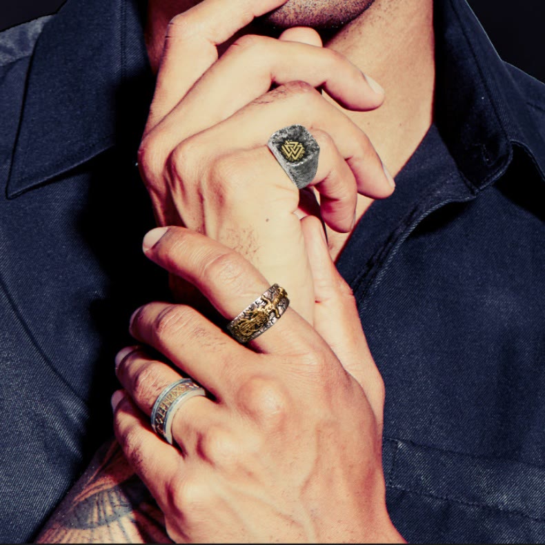 WorldNorse 925 Sterling Silver Sword Norse Dragon Open Ring - image 1