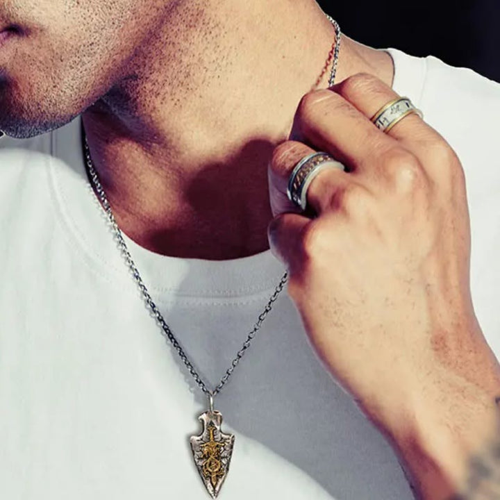 WorldNorse Handcrafted 925 Silver Dragon Sword Necklace - image 4