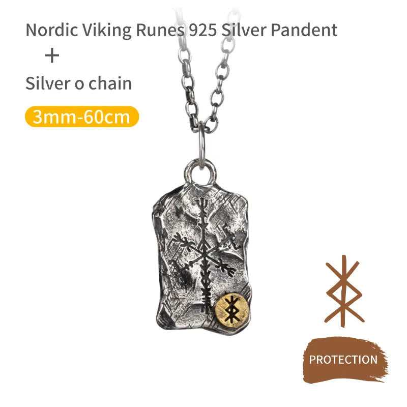WorldNorse 925 Sterling Silver Rune With Vegvisir Necklace - Protection - Chain - image 8