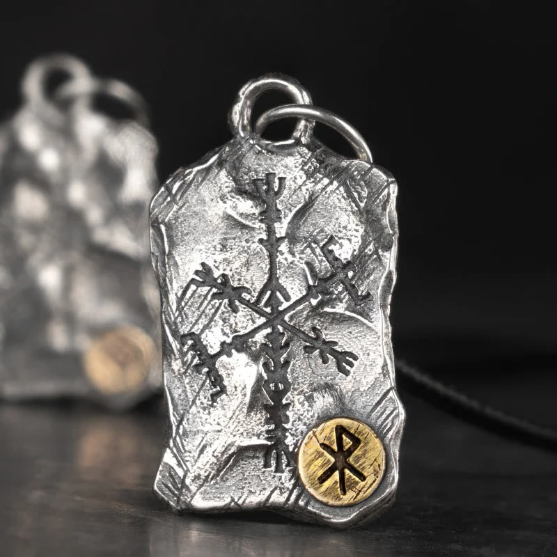 WorldNorse 925 Sterling Silver Rune With Vegvisir Necklace - image 0