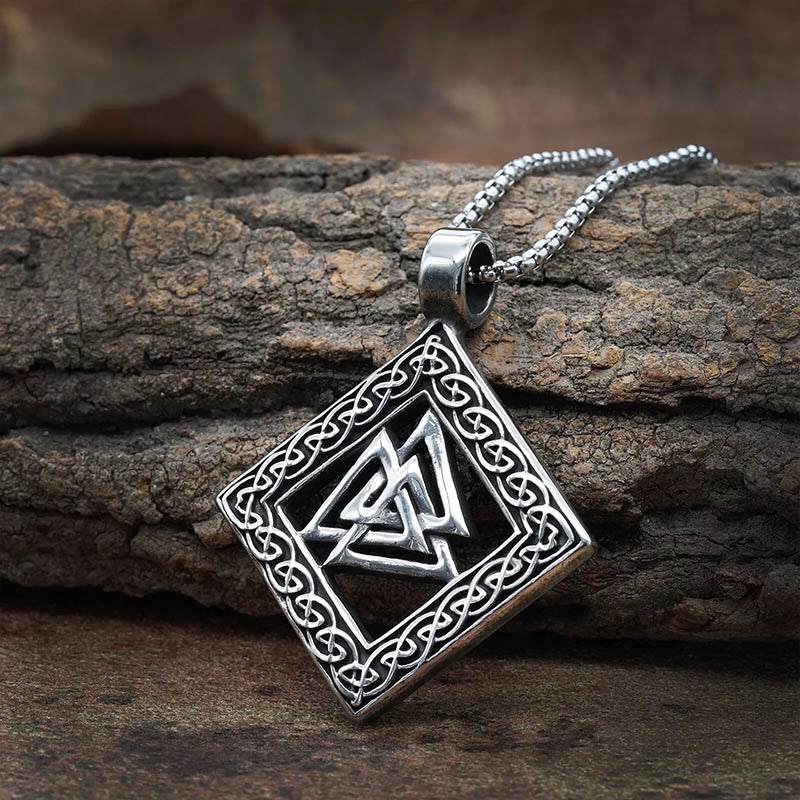 WorldNorse Odin Valknut Infinity Knot Necklace