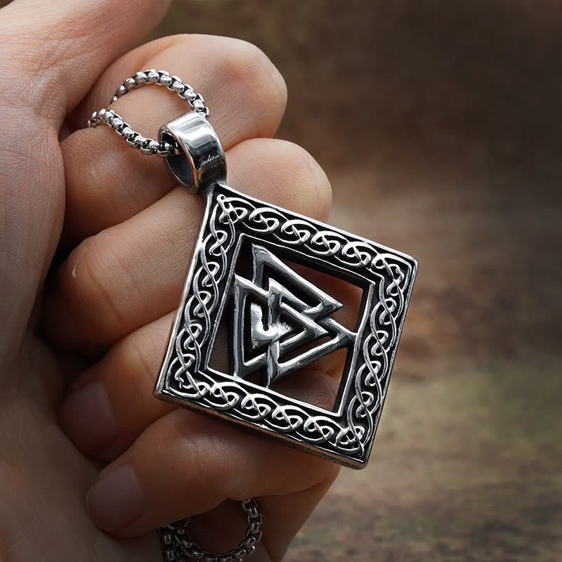 WorldNorse Odin Valknut Infinity Knot Necklace - image 1