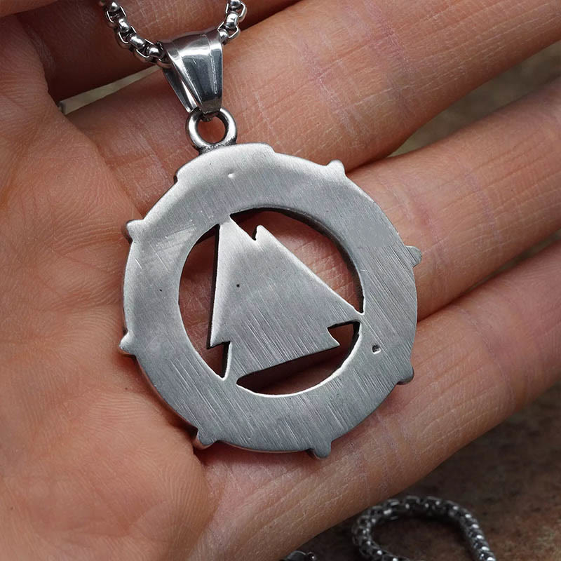 WorldNorse Viking Age Valknut Futhark Circle Necklace