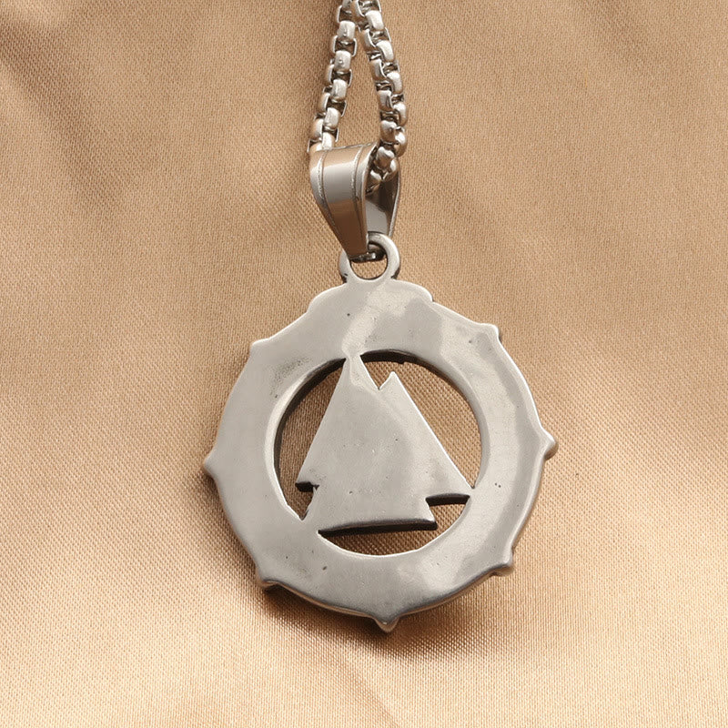 WorldNorse Viking Age Valknut Futhark Circle Necklace