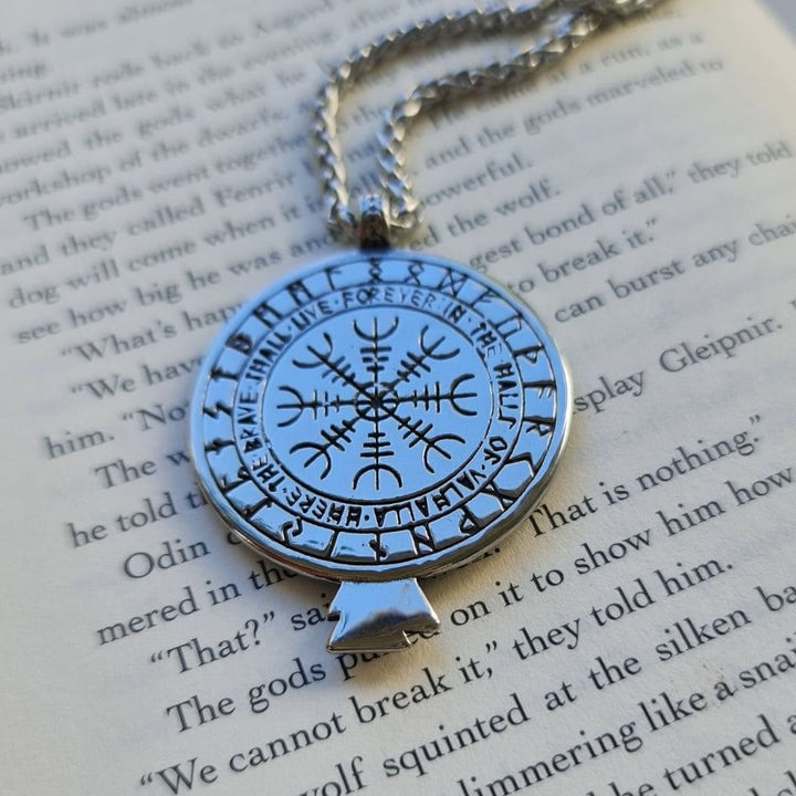 WorldNorse Norse Raven & Vegvisir Viking Symbol Necklace