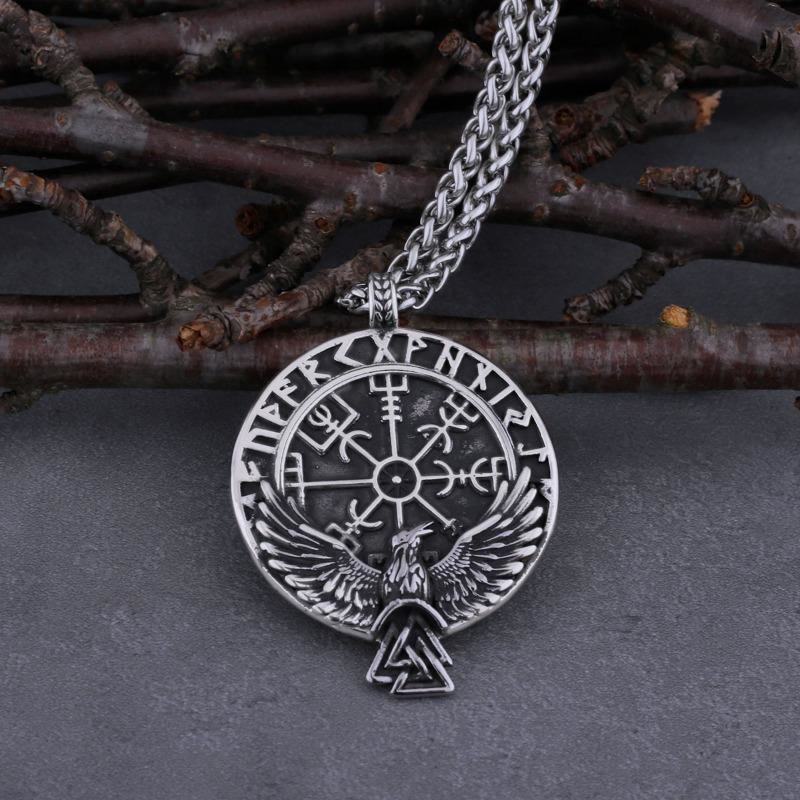 WorldNorse Norse Raven & Vegvisir Viking Symbol Necklace - image 3