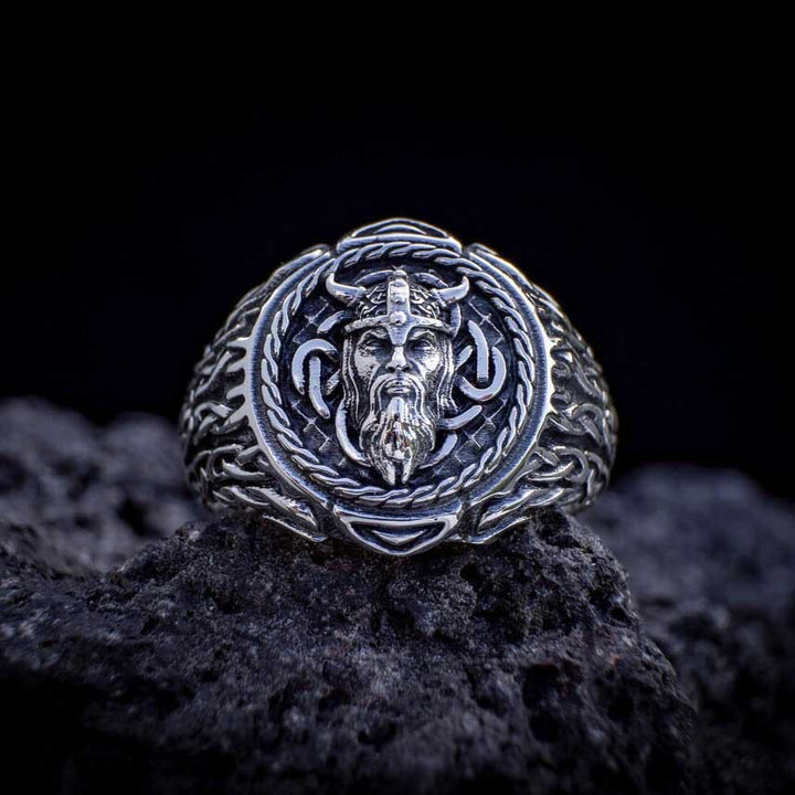 WorldNorse Odin Head Totem Tribal Celtic Knot Ring