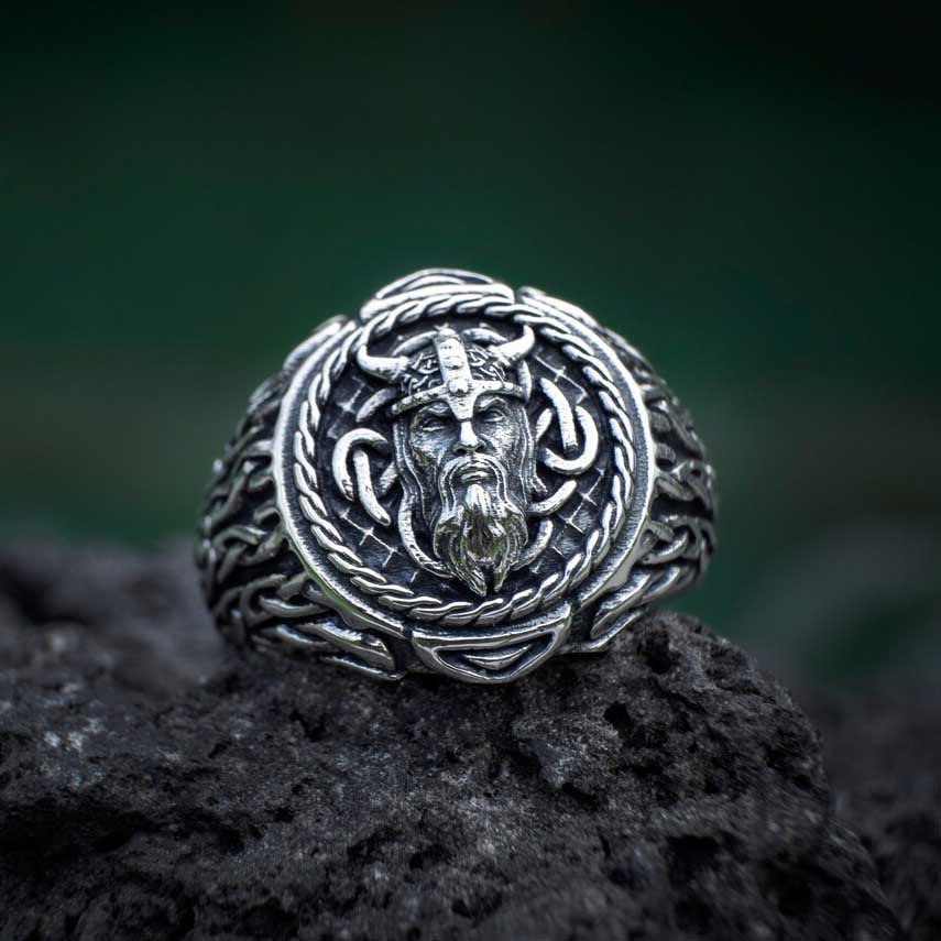 WorldNorse Odin Head Totem Tribal Celtic Knot Ring - image 4