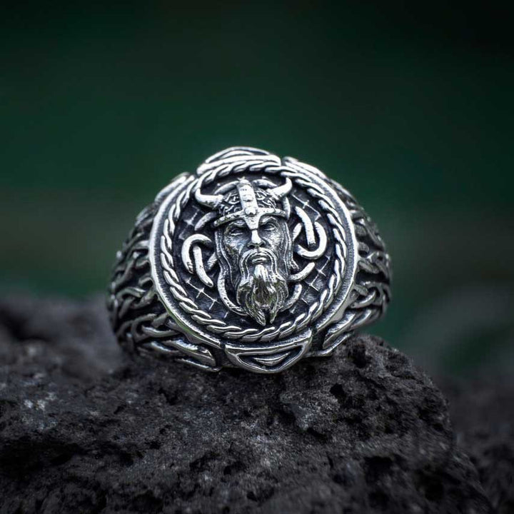 WorldNorse Odin Head Totem Tribal Celtic Knot Ring - image 4
