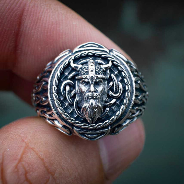 WorldNorse Odin Head Totem Tribal Celtic Knot Ring - image 6