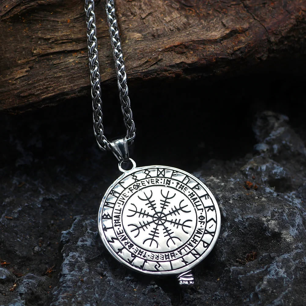 WorldNorse Raven And Axe With Runes Necklace
