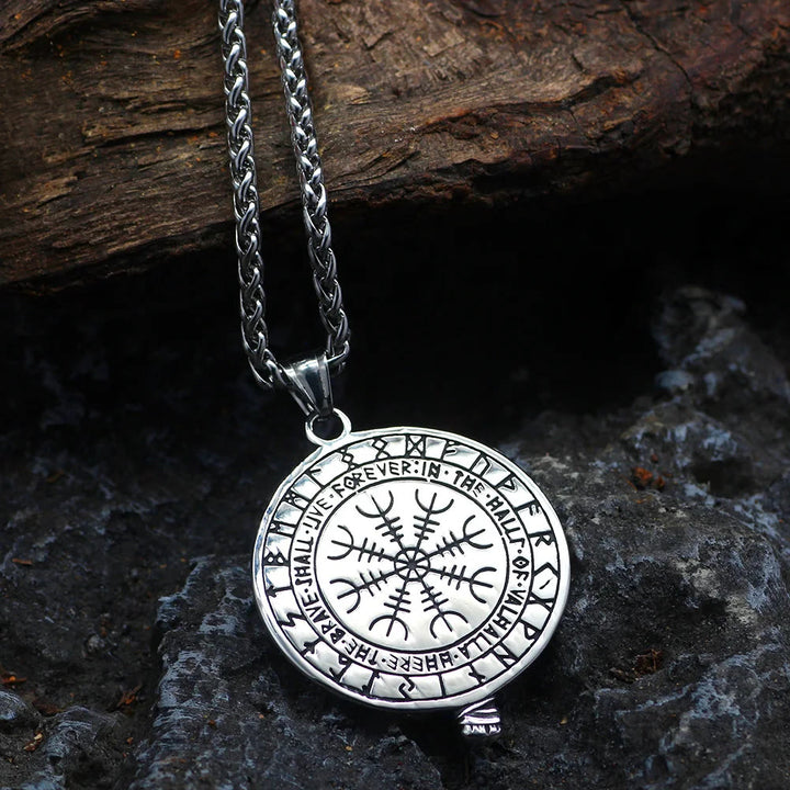 WorldNorse Raven And Axe With Runes Necklace