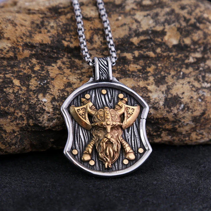 WorldNorse Odin Warrior Axe Shield Necklace