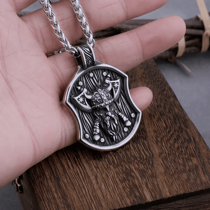 WorldNorse Odin Warrior Axe Shield Necklace