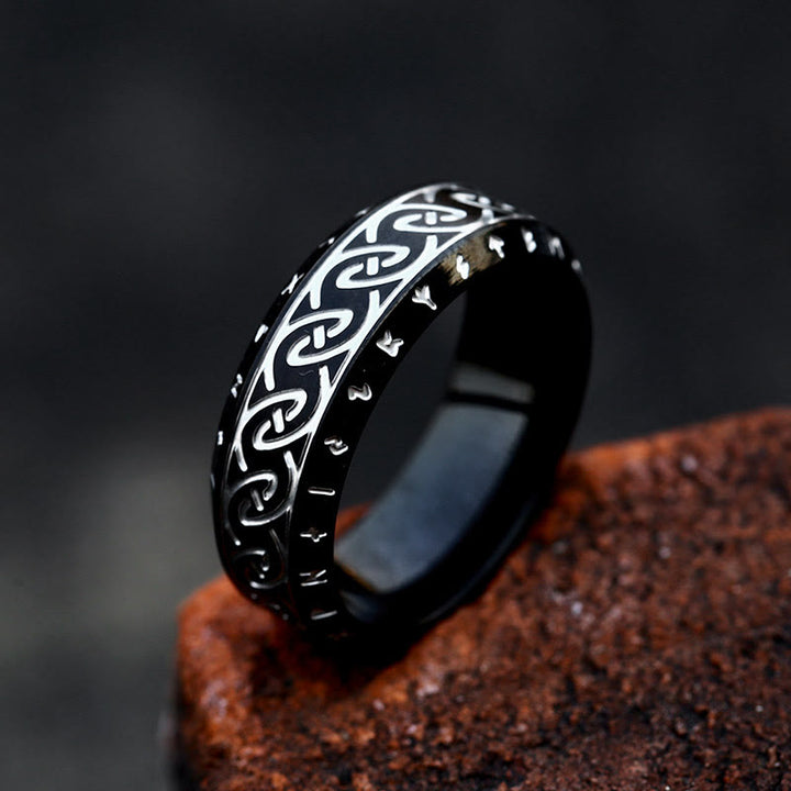 WorldNorse Retro Rune Celtic Knot Ring - Black - AU Size Z（US 13） - image 5
