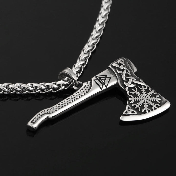 WorldNorse Viking Axe Norse Myth Symbols Necklace