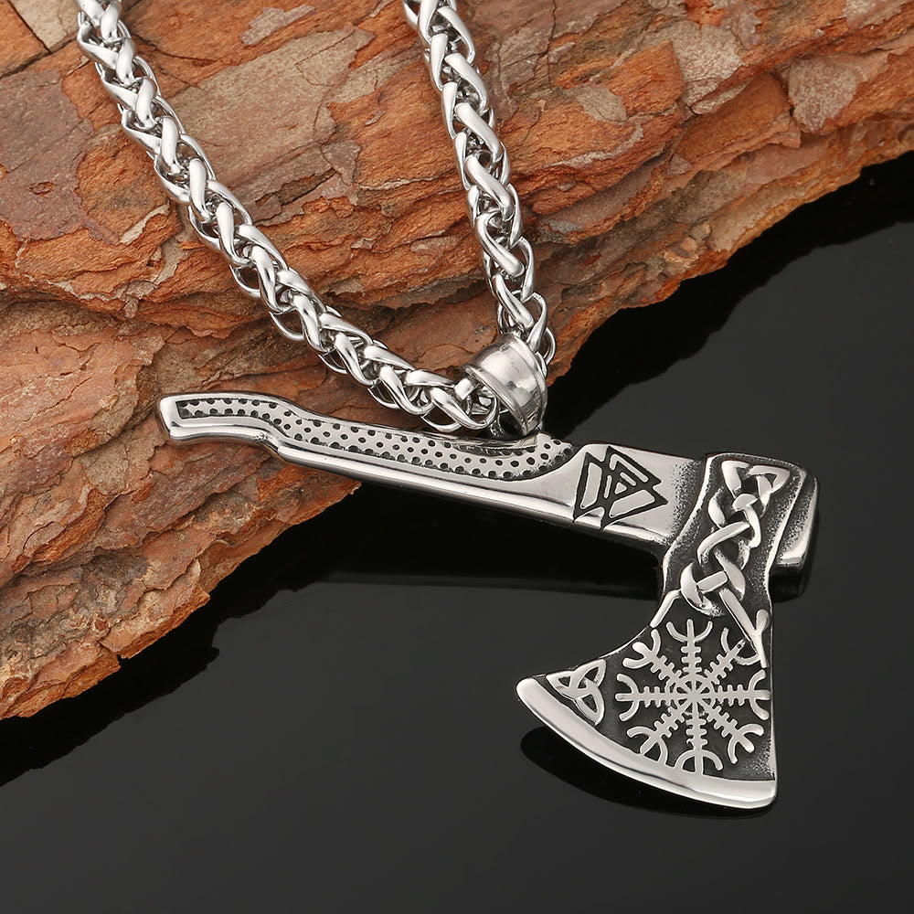 WorldNorse Viking Axe Norse Myth Symbols Necklace