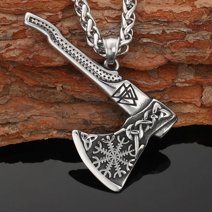 WorldNorse Viking Axe Norse Myth Symbols Necklace