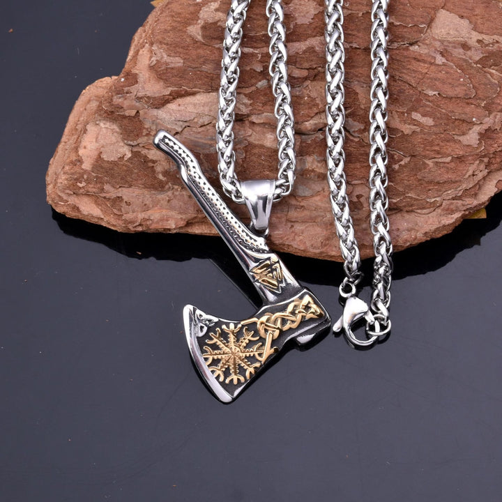 WorldNorse Viking Axe Norse Myth Symbols Necklace