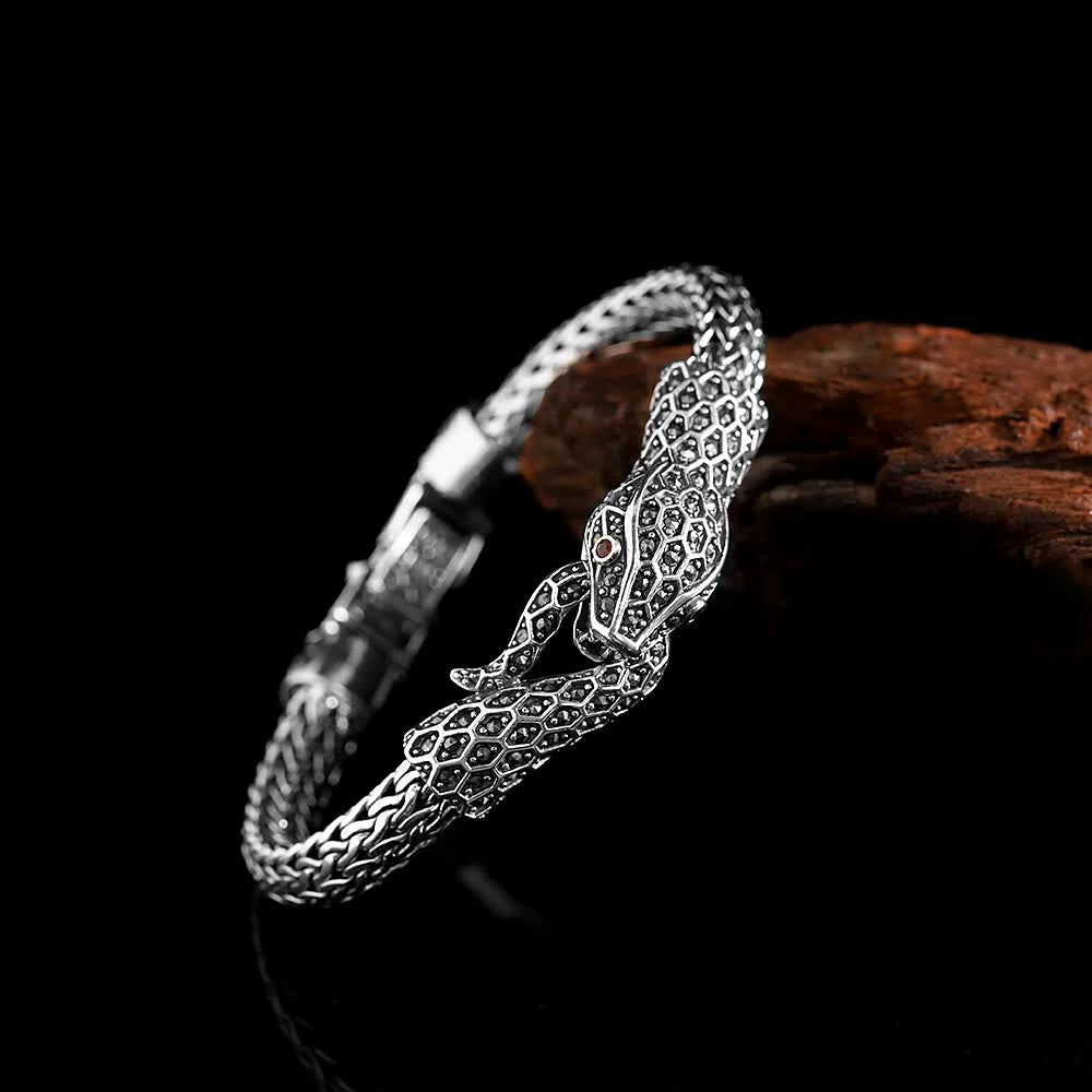 WorldNorse Handcrafted 925 Silver Marseille Stone Snake Bracelet - Bracelet - image 0