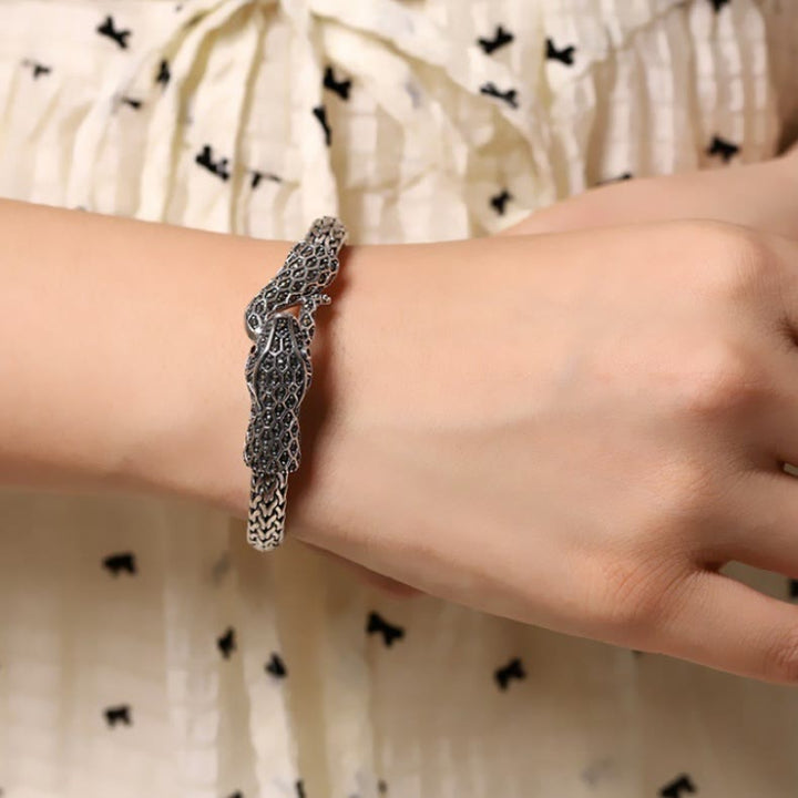 WorldNorse 925 Sterling Silver Marseille Stone Snake Bracelet - image 4