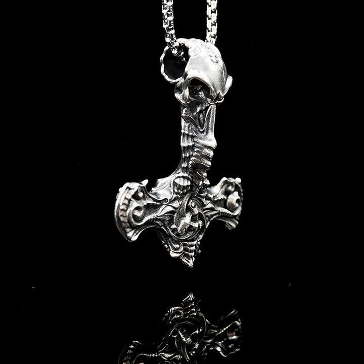 WorldNorse 925 Sterling Silver Skeleton Mjolnir Necklace