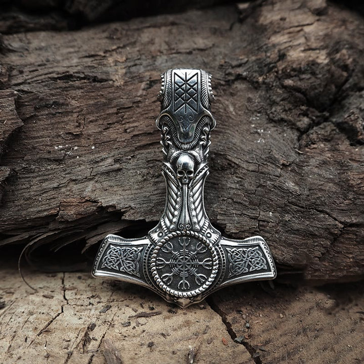 WorldNorse 925 Sterling Silver Skull With Viking Symbol Necklace - image 6