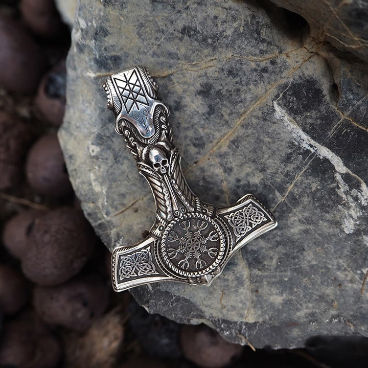 WorldNorse 925 Sterling Silver Skull With Viking Symbol Necklace - image 5