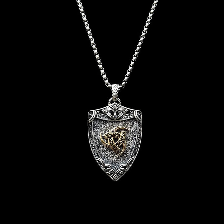 WorldNorse 925 Sterling Silver Interchangeable Magnetic Clasp Shield Necklace