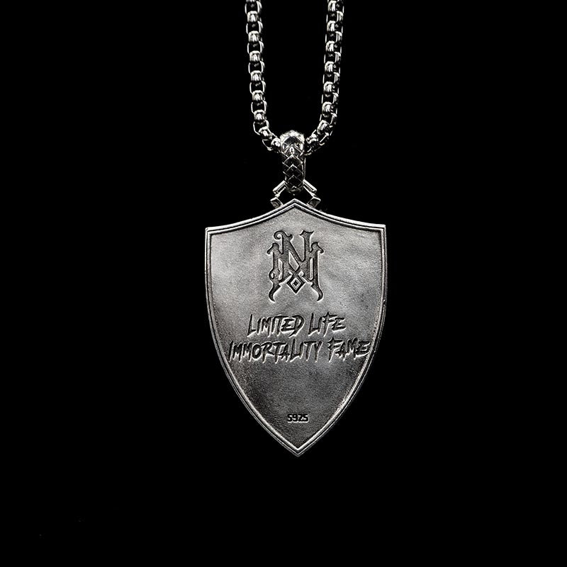 WorldNorse 925 Sterling Silver Interchangeable Magnetic Clasp Shield Necklace