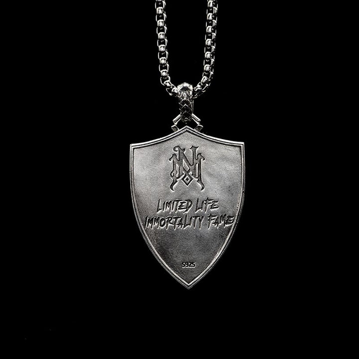 WorldNorse 925 Sterling Silver Interchangeable Magnetic Clasp Shield Necklace