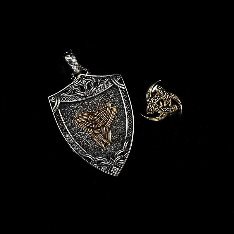 WorldNorse 925 Sterling Silver Interchangeable Magnetic Clasp Shield Necklace