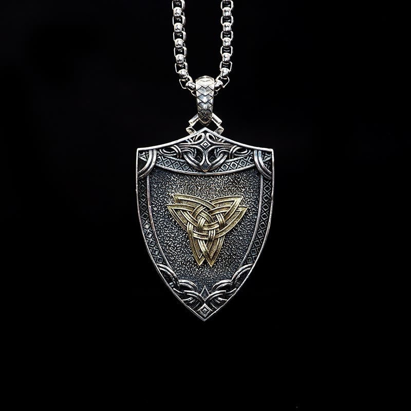 WorldNorse 925 Sterling Silver Interchangeable Magnetic Clasp Shield Necklace