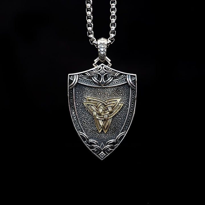 WorldNorse 925 Sterling Silver Interchangeable Magnetic Clasp Shield Necklace