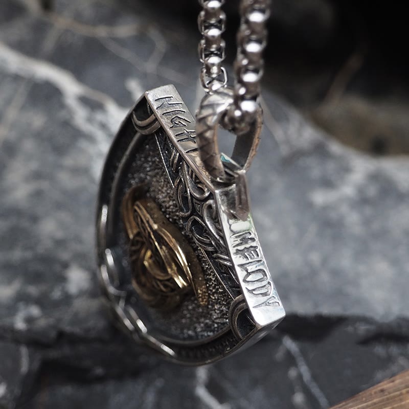 WorldNorse 925 Sterling Silver Interchangeable Magnetic Clasp Shield Necklace