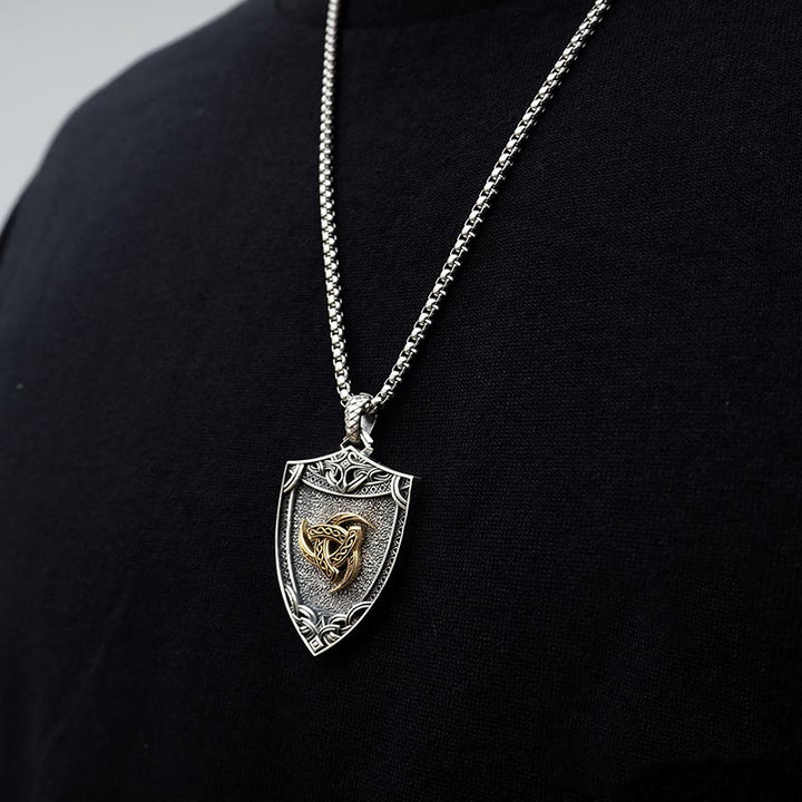 WorldNorse 925 Sterling Silver Interchangeable Magnetic Clasp Shield Necklace
