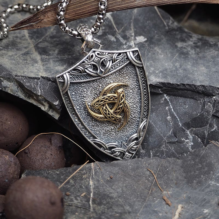 WorldNorse 925 Sterling Silver Interchangeable Magnetic Clasp Shield Necklace