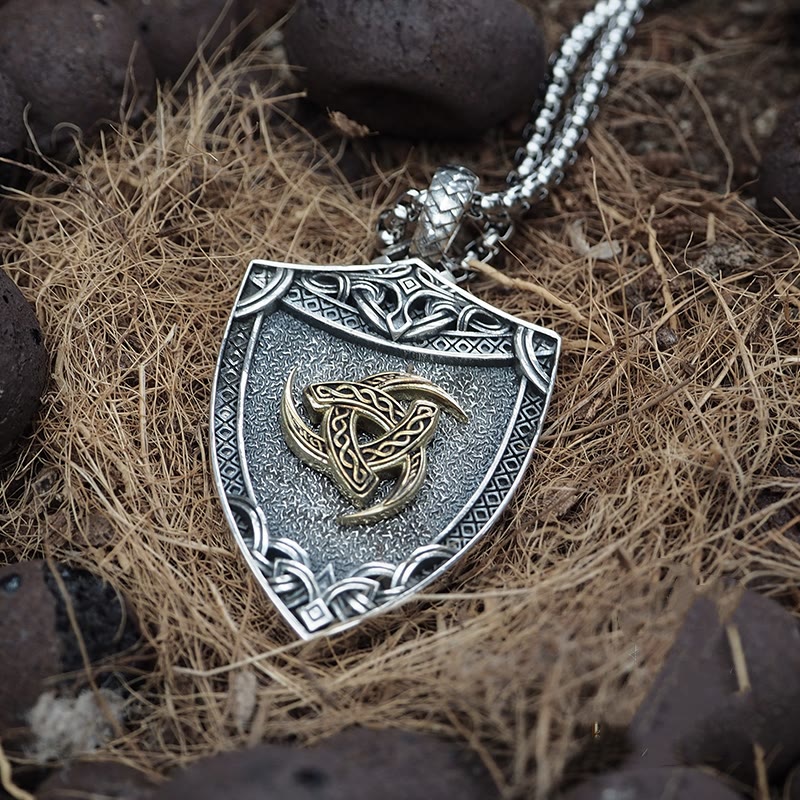 WorldNorse 925 Sterling Silver Interchangeable Magnetic Clasp Shield Necklace