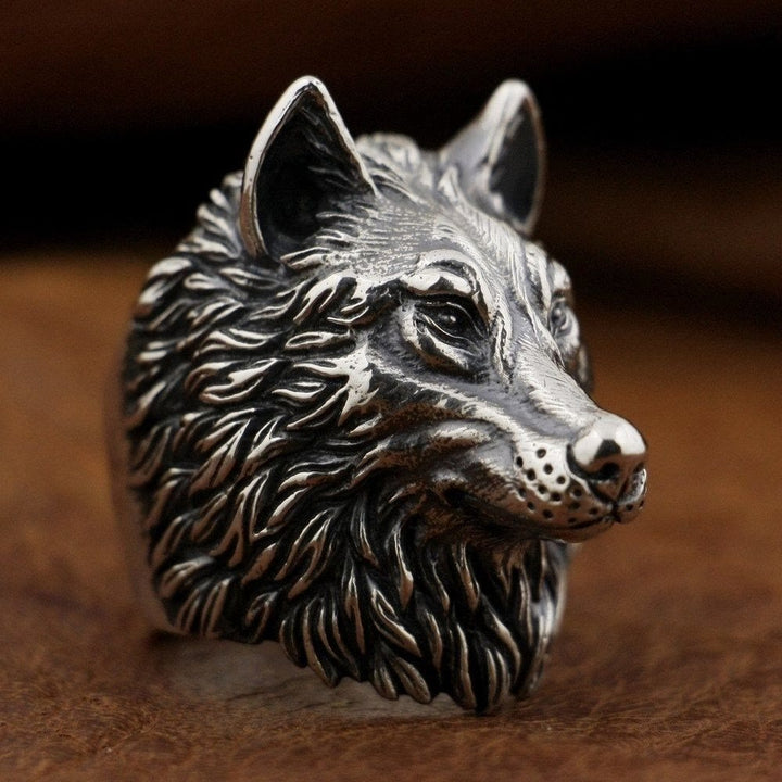 WorldNorse Wild Wolf Head Animal Ring - AU Size Z（US 13） - image 0