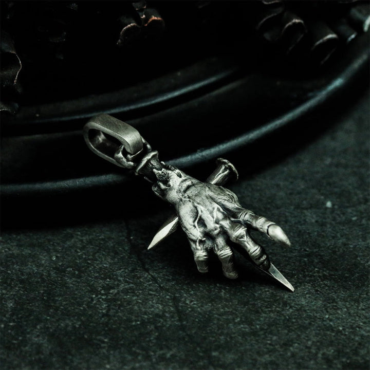 WorldNorse Gothic Devil's Hand Cross Necklace