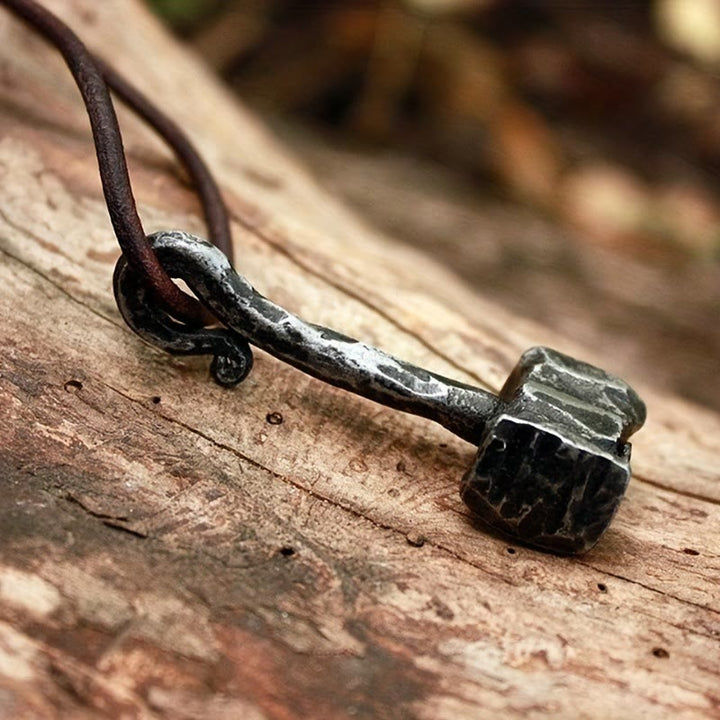 WorldNorse Forged Iron Thor's Hammer Necklace - Necklace - image 0